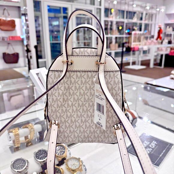 NWT Michael Kors Jaycee XS Mini Backpack Crossbody – MK Signature, Light Cream - Picture 7 of 7